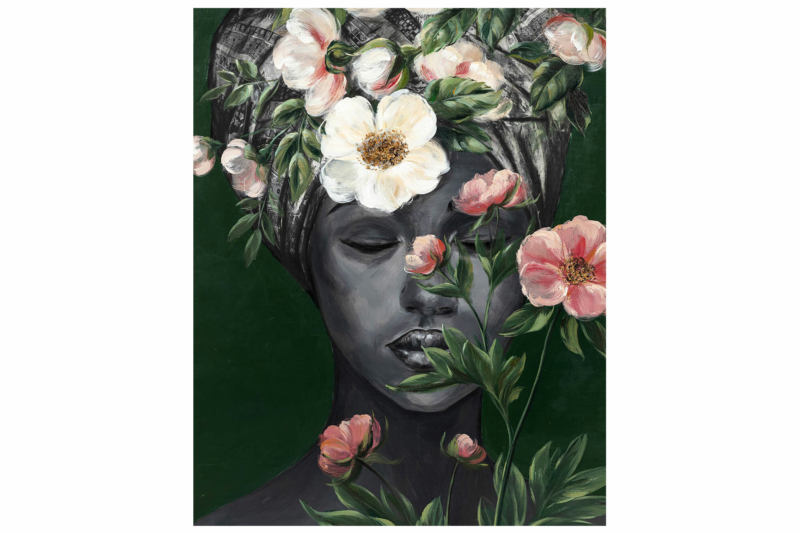 Thinking Black Lady Portrait