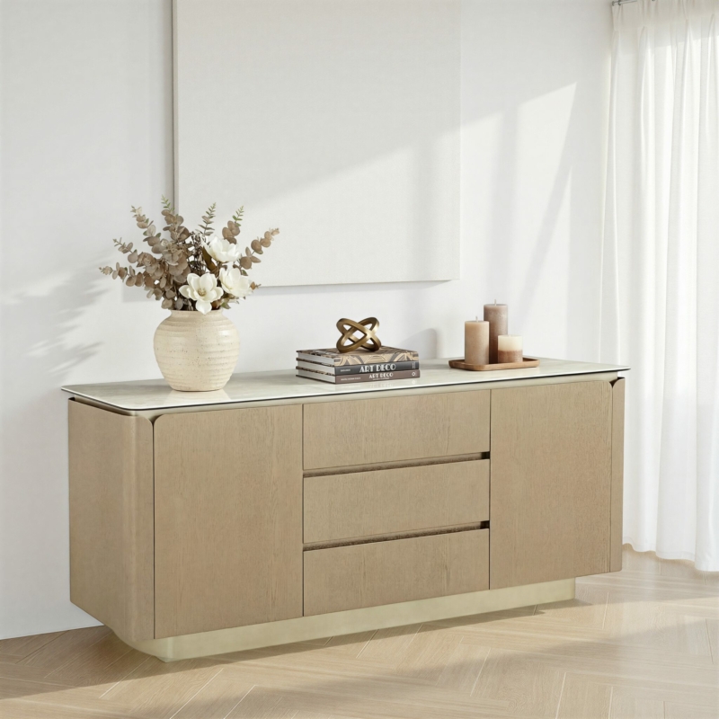 Buffet Travertine Taupe Oak