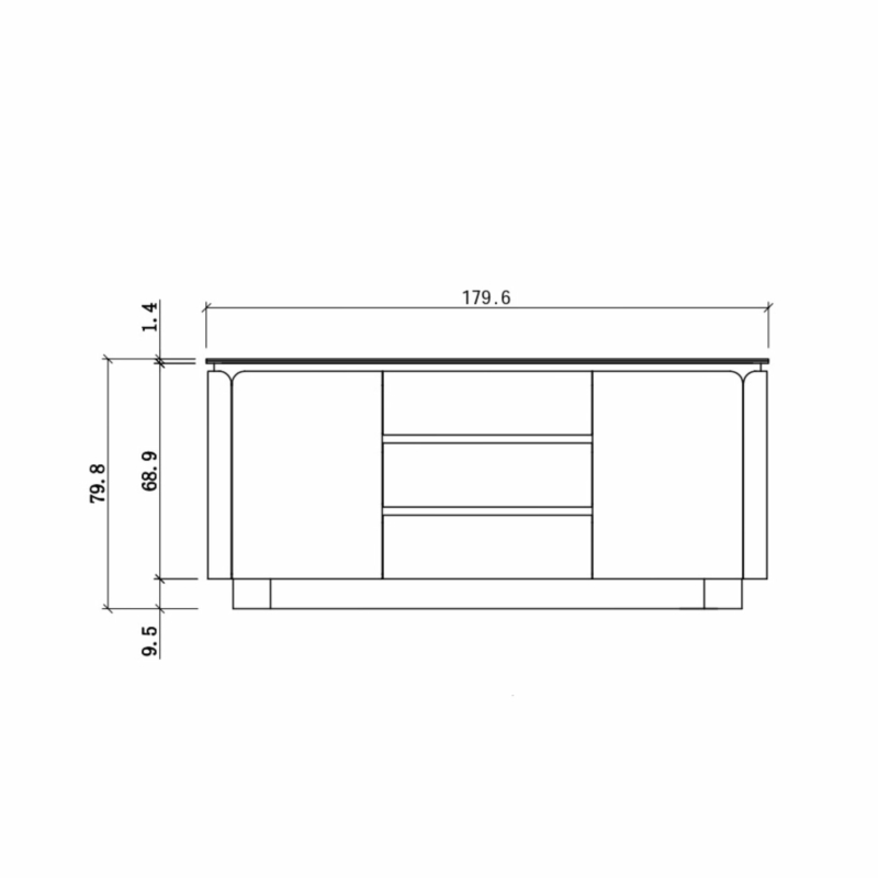 Buffet Travertine Taupe Oak