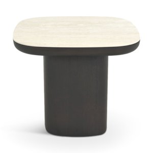 Travertine Brown Side Table