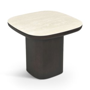 Travertine Brown Side Table