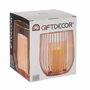 Glass Candle Base Copper Metal