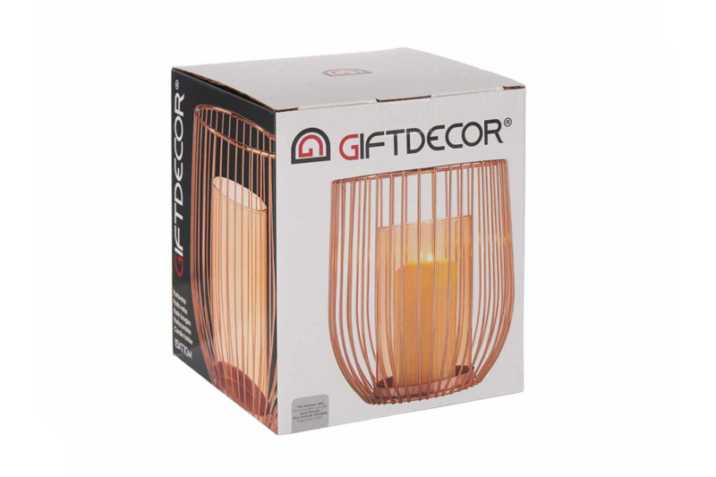 Glass Candle Base Copper Metal