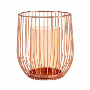 Glass Candle Base Copper Metal