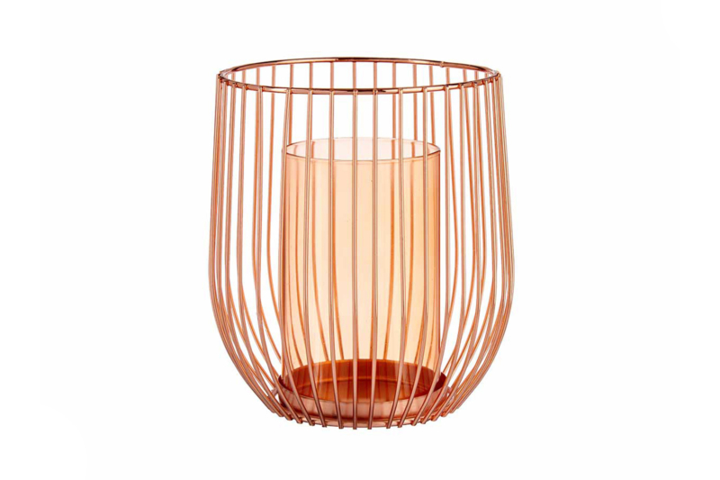 Glass Candle Base Copper Metal