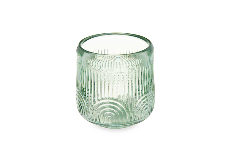 Candleholder Candle Green Stripe