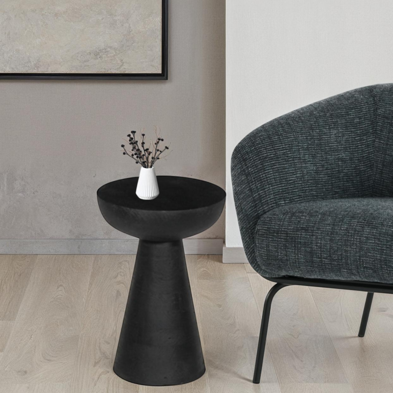 Side Table Black Wood