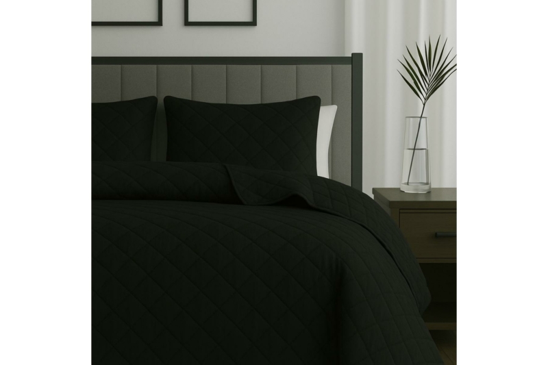 Bedspread Black 260x240