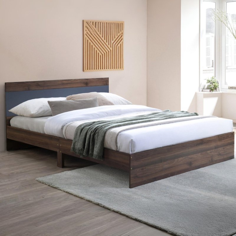 Bed 5ft Walnut Grey