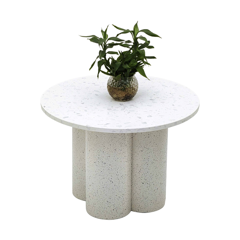 SIDE TABLE WHITE TERRAZZO+IRON