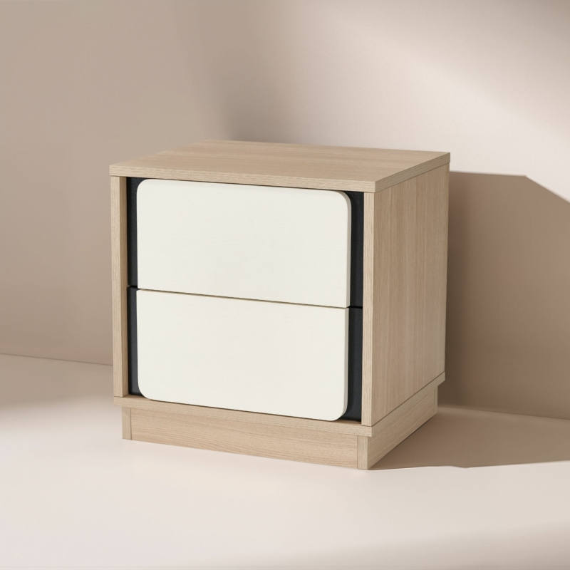 NIGHT STAND Oak+white