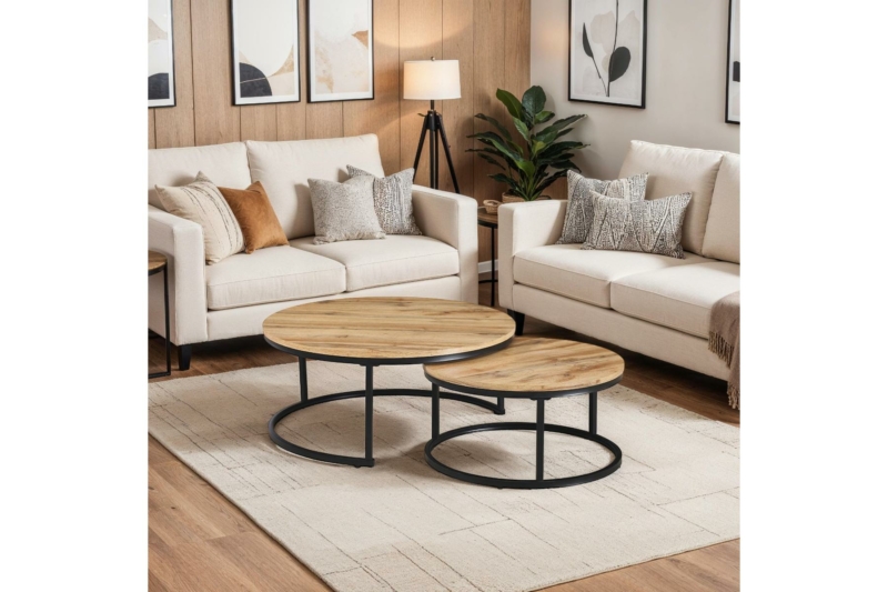 Oak Coffee Table Set