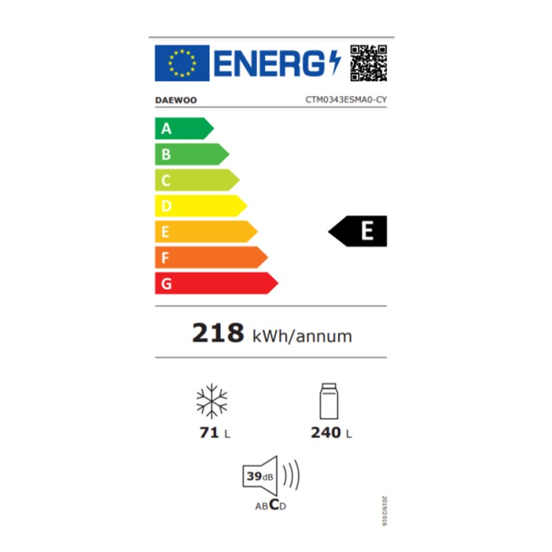 Daewoo Top Mount Refrigerator