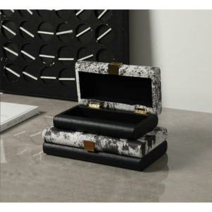 Black Wool Pattern Box