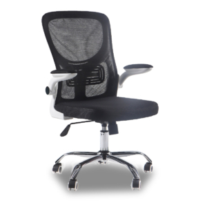 Office Chair White Black Chrome