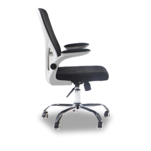 Office Chair White Black Chrome