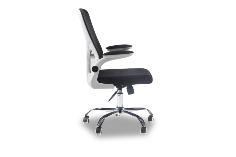Office Chair White Black Chrome