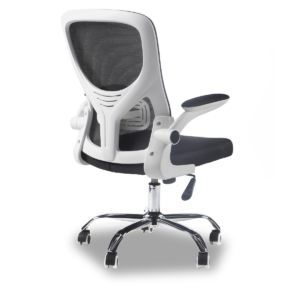 Office Chair White Black Chrome