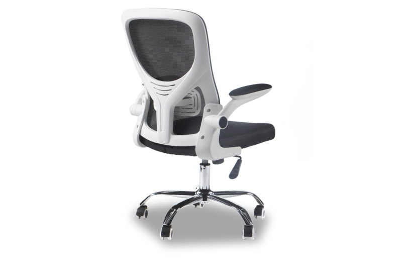 Office Chair White Black Chrome