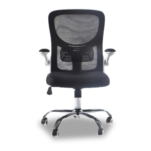 Office Chair White Black Chrome