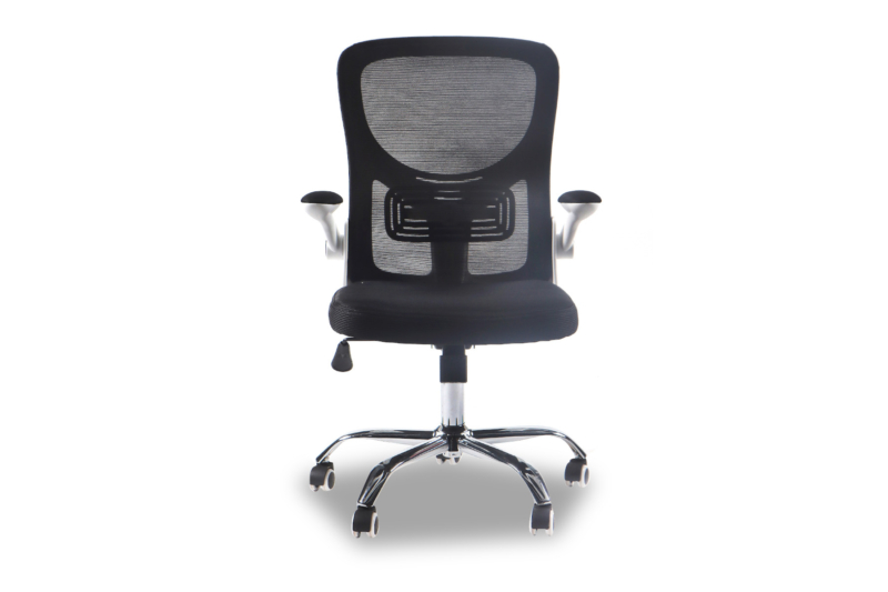 Office Chair White Black Chrome