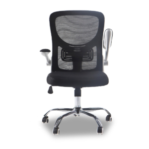 Office Chair White Black Chrome