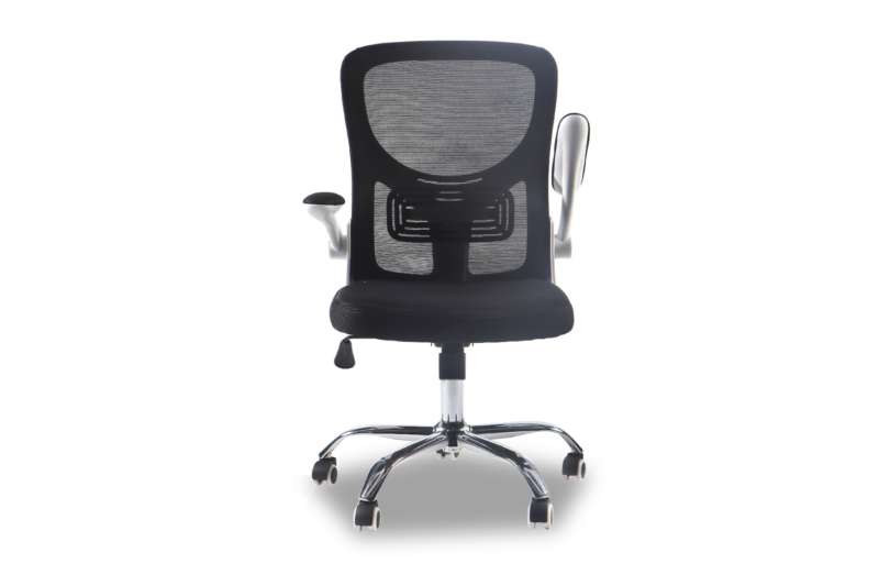 Office Chair White Black Chrome