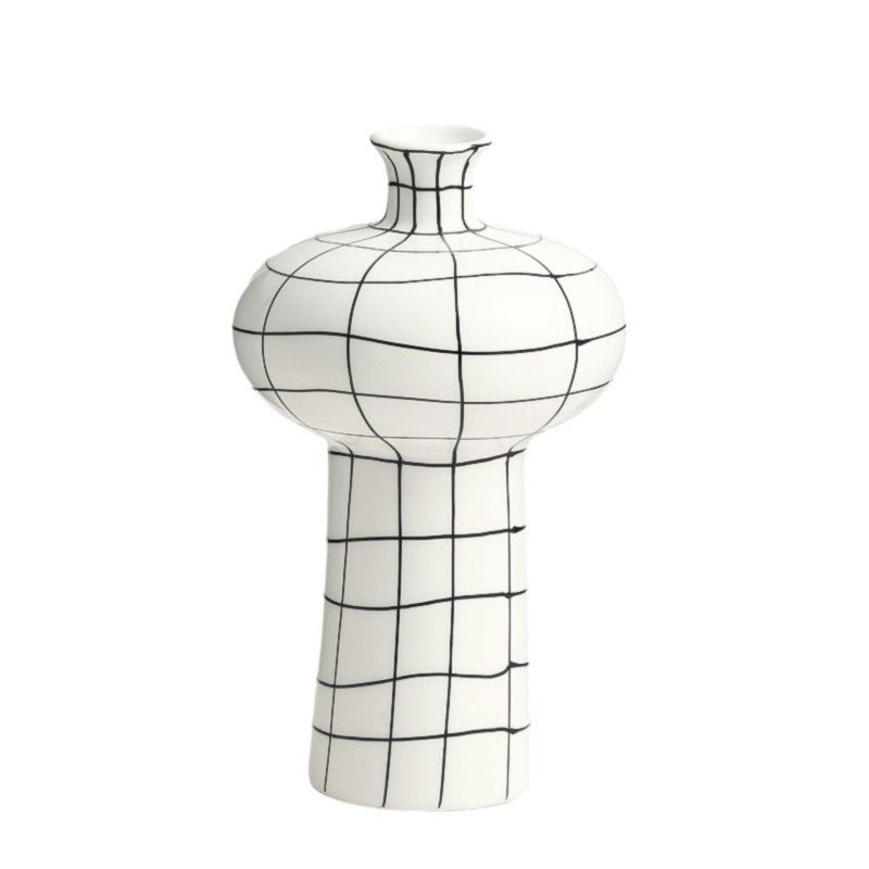 Hand-painted Grid Vase A
