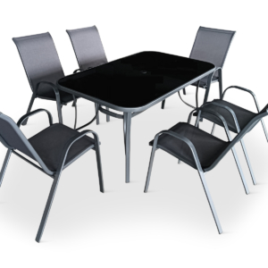 Outdoor Dining Set 1+6 Grey