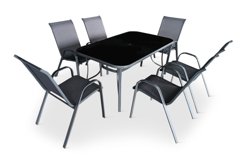 Outdoor Dining Set 1+6 Grey