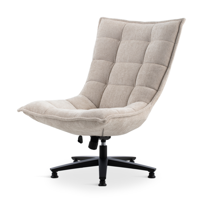 Armchair Swivel Beige & Black