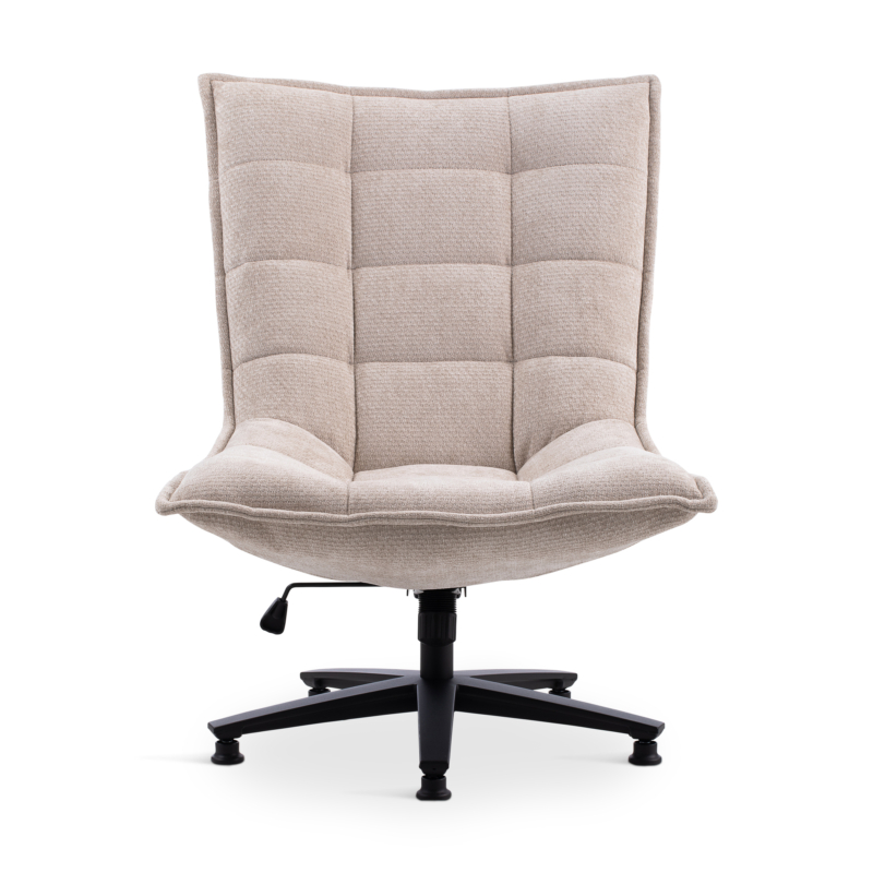 Armchair Swivel Beige & Black