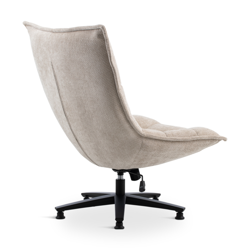 Armchair Swivel Beige & Black