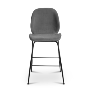 Nora Bar Stool Grey Velvet