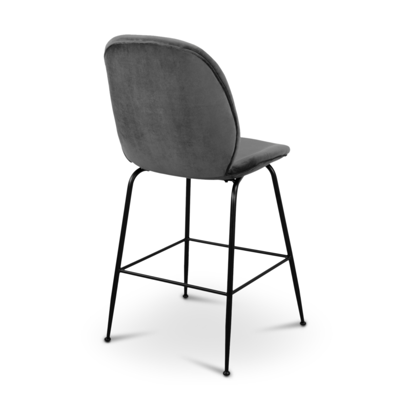 Nora Bar Stool Grey Velvet