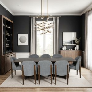 DINING SET 1+8 WALNUT LUCA