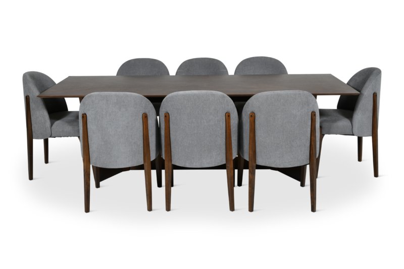 DINING SET 1+8 WALNUT LUCA