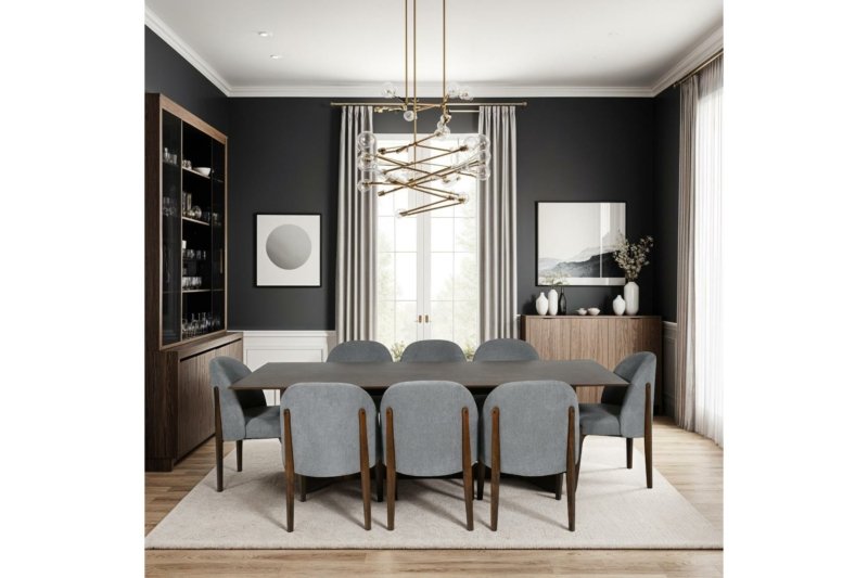 DINING SET 1+8 WALNUT LUCA