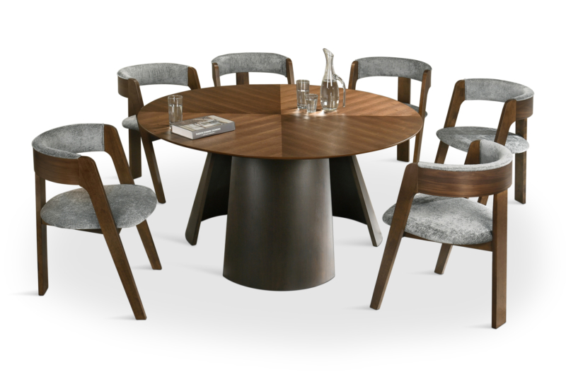 DINING SET Bamboo Grey Wool
