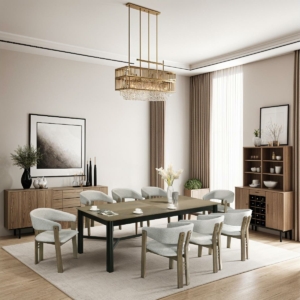 DINING SET Antiq Grey+beige