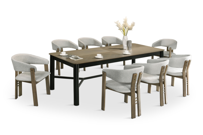 DINING SET Antiq Grey+beige