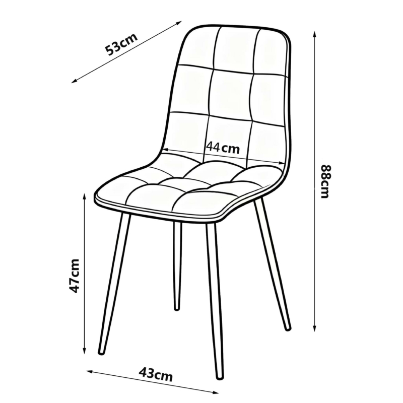 DINING CHAIR Beige Upholstery