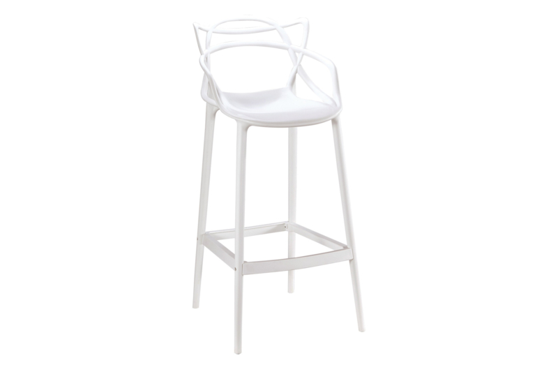 Plastic Bar Stool White W-02