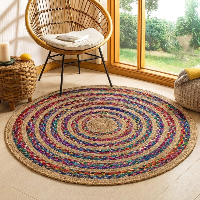 RUG Rustic Round Multicolor