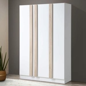 Wardrobe 3door Oak White