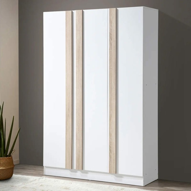 Wardrobe 3door Oak White