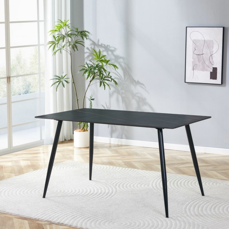 Dining Table Black+black Legs