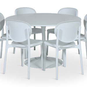 DINING SET 1+6 W-02 White