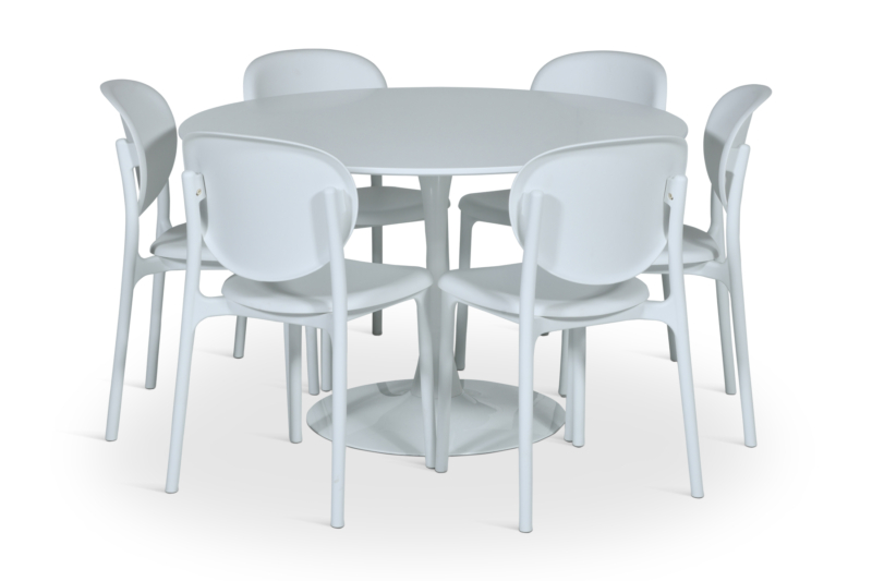 DINING SET 1+6 W-02 White