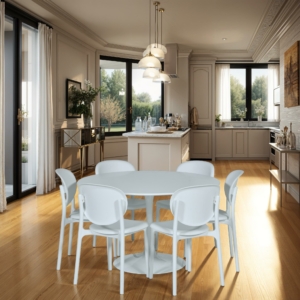 DINING SET 1+6 W-02 White